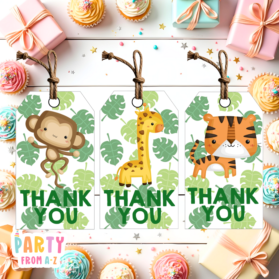 Wild Jungle Thank You Tags | Digital Ready to Print