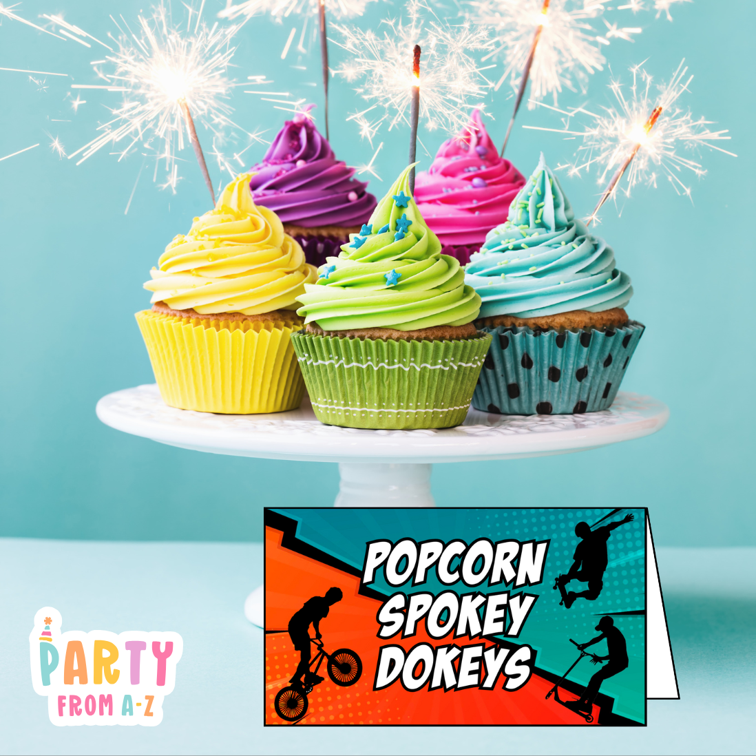 Personalised Birthday Party Candy & Lolly Food Cards | Party Decor SKATEPARK PRINTED