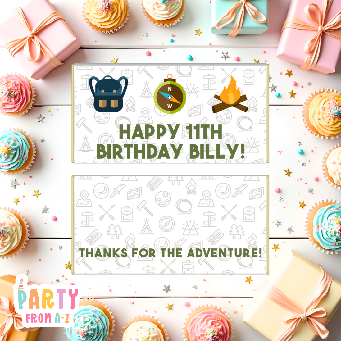 Personalised Kids Aldi Chocolate Bar Wrappers Printed or Edit in Canva Boy Themes