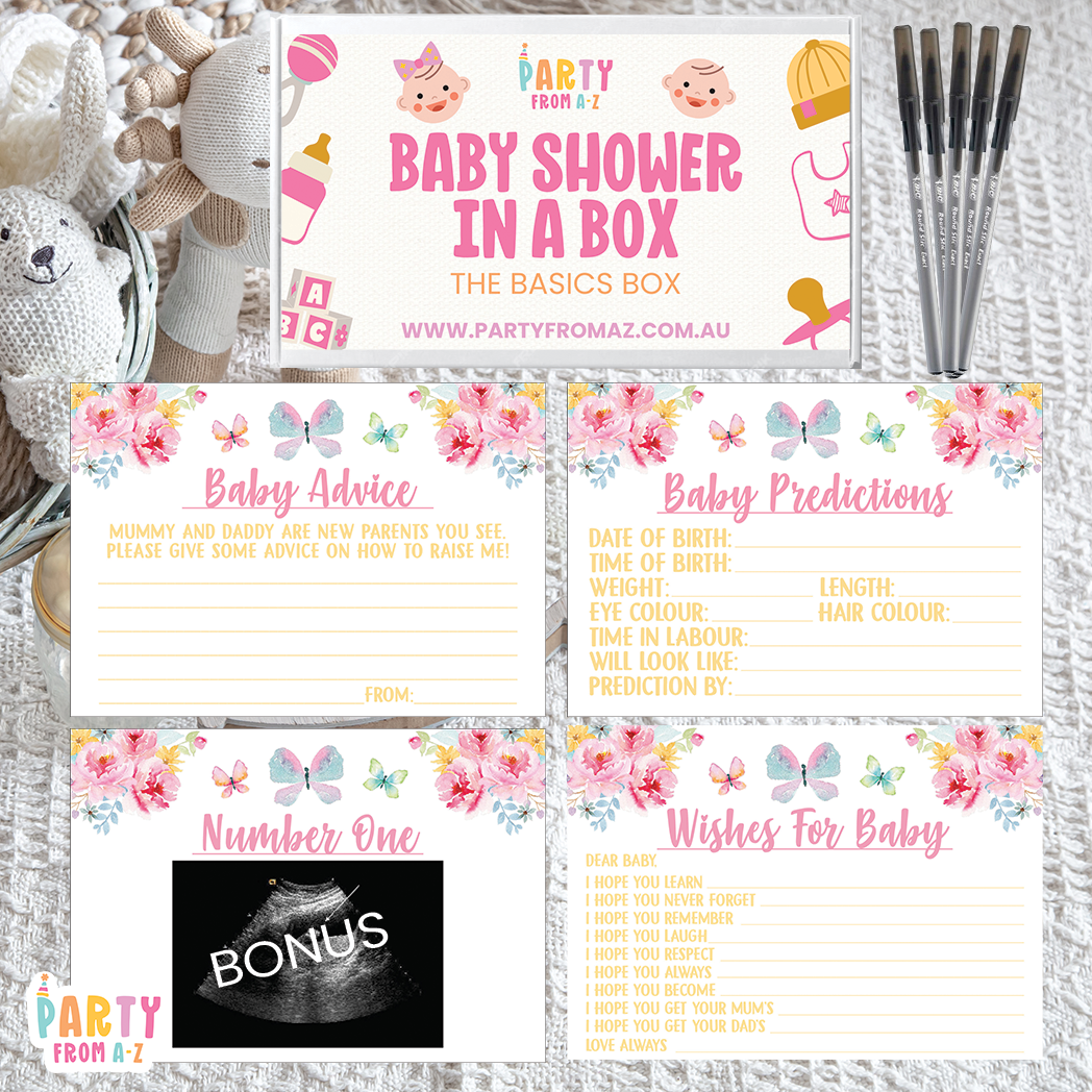 Baby Shower In A Box "The Basics Box" GAMES, ADVICE & PREDICTION CARDS