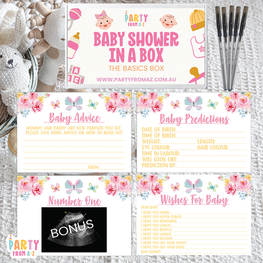 Baby Shower In A Box "The Basics Box" GAMES, ADVICE & PREDICTION CARDS