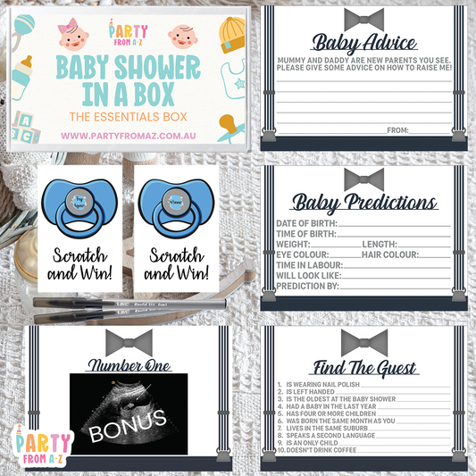 Baby Shower In A Box "The Essentials Box" GAMES, ADVICE & PREDICTION CARDS