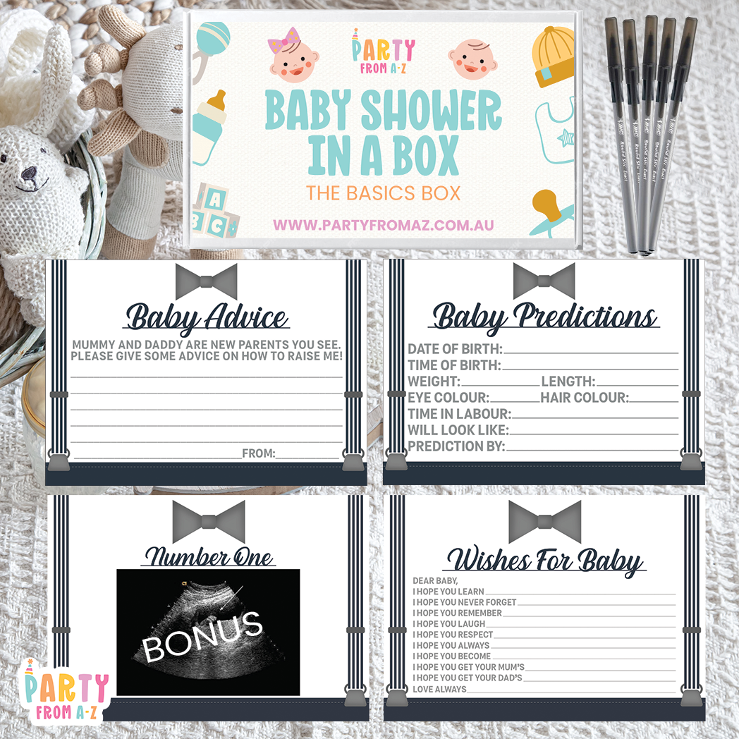Baby Shower In A Box "The Basics Box" GAMES, ADVICE & PREDICTION CARDS