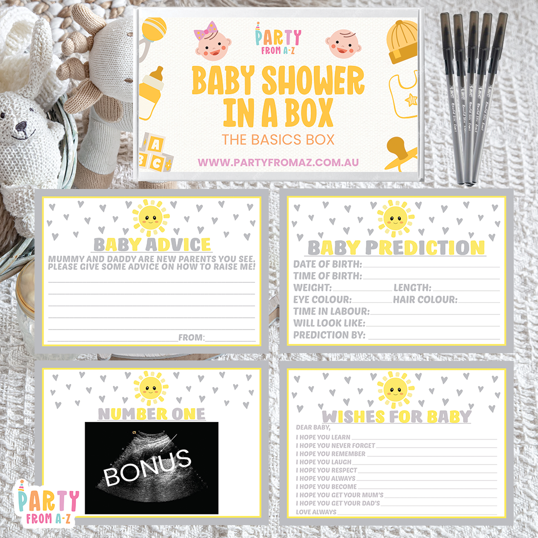 Baby Shower In A Box "The Basics Box" GAMES, ADVICE & PREDICTION CARDS