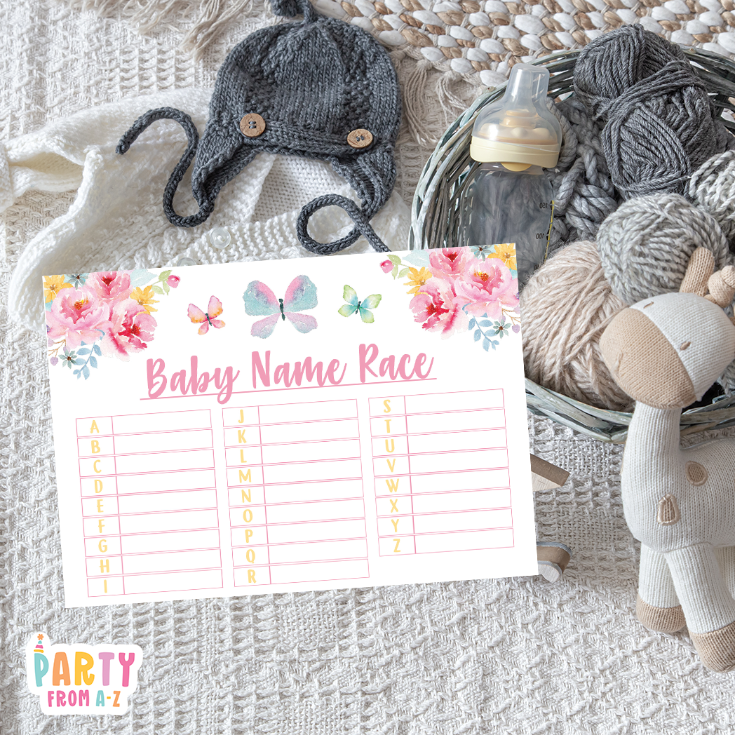 Baby Shower Baby Name Race Game