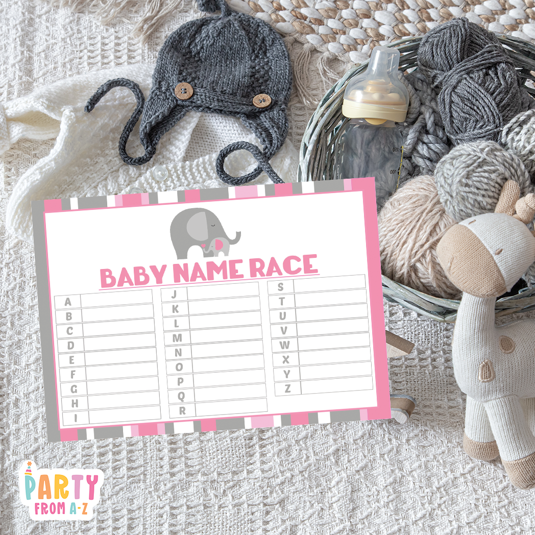 Baby Shower Baby Name Race Game