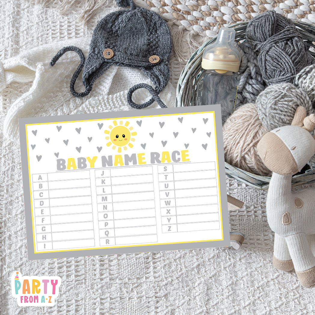 Baby Shower Baby Name Race Game