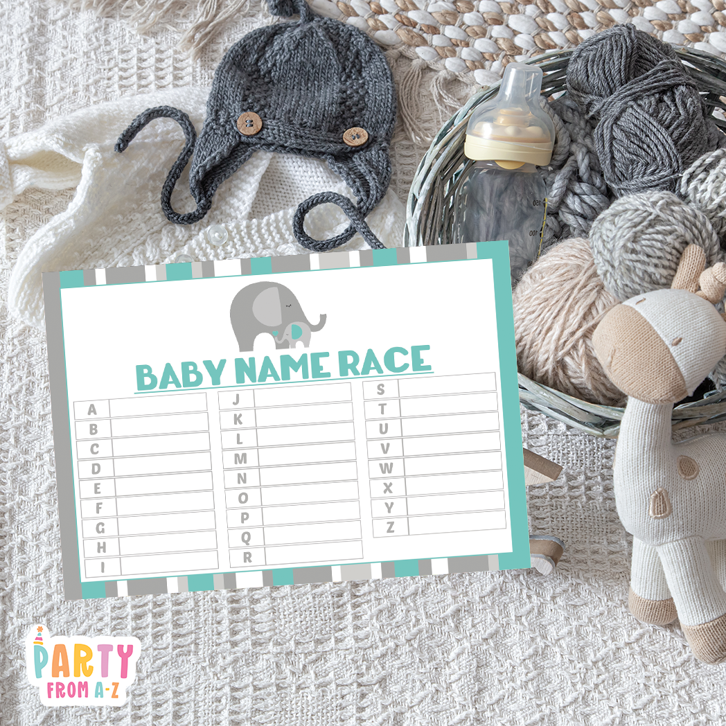 Baby Shower Baby Name Race Game