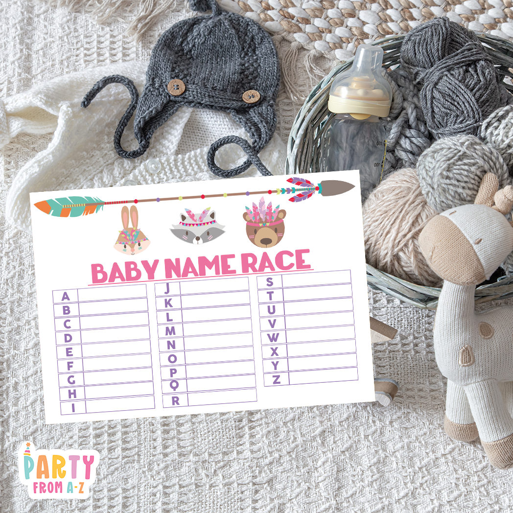Baby Shower Baby Name Race Game