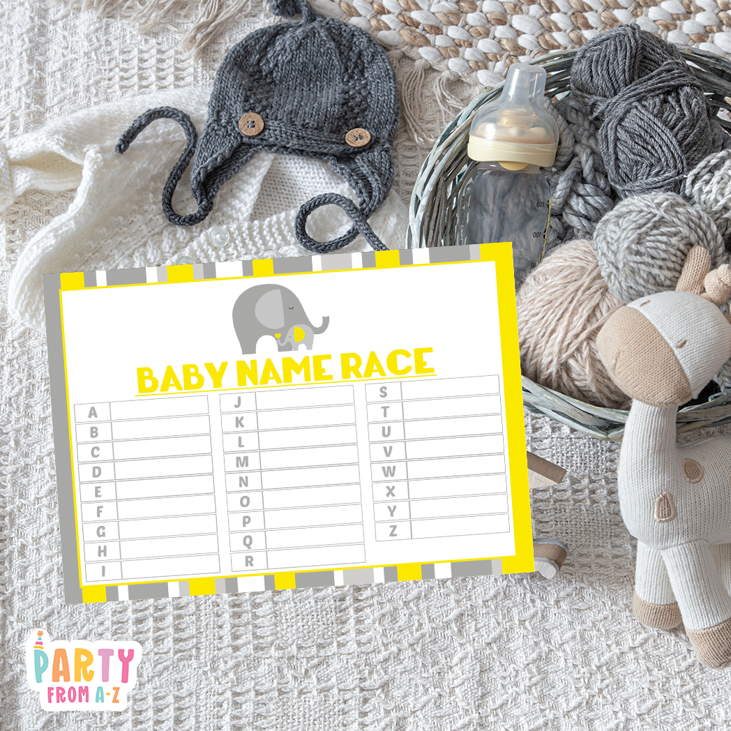 Baby Shower Baby Name Race Game