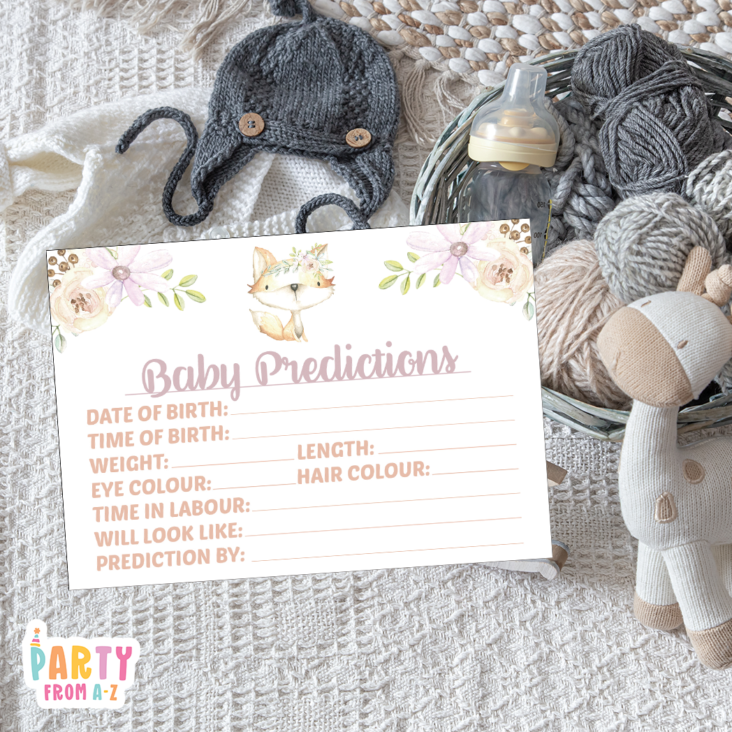 Baby Shower Baby Prediction Cards