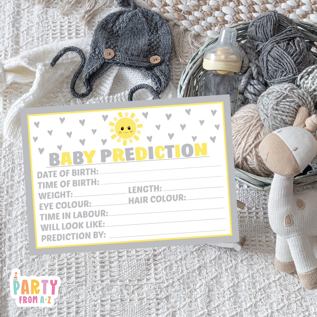 Baby Shower Baby Prediction Cards