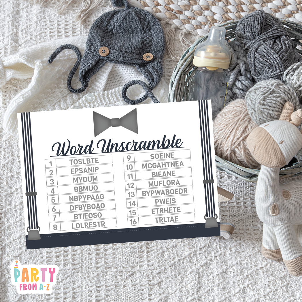 Baby Shower Word Unscramble