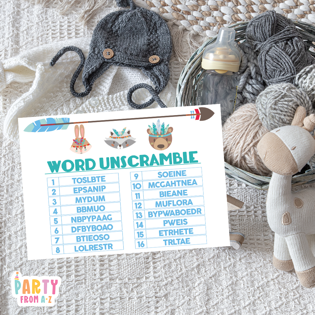 Baby Shower Word Unscramble