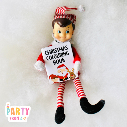 DIGITAL Christmas BOY Elf Mini Colouring Book Elf Prop