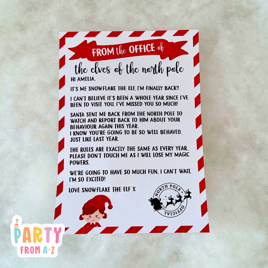 Christmas Elf Personalised Christmas Elf Welcome to our family letter Printed Prop Elf Antics DIGITAL