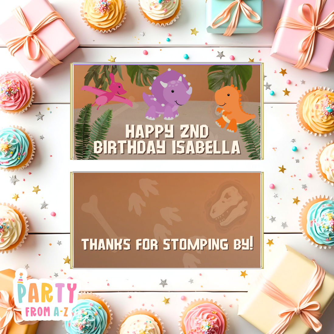 Personalised Kids Aldi Chocolate Bar Wrappers Printed or Edit in Canva Girly Themes