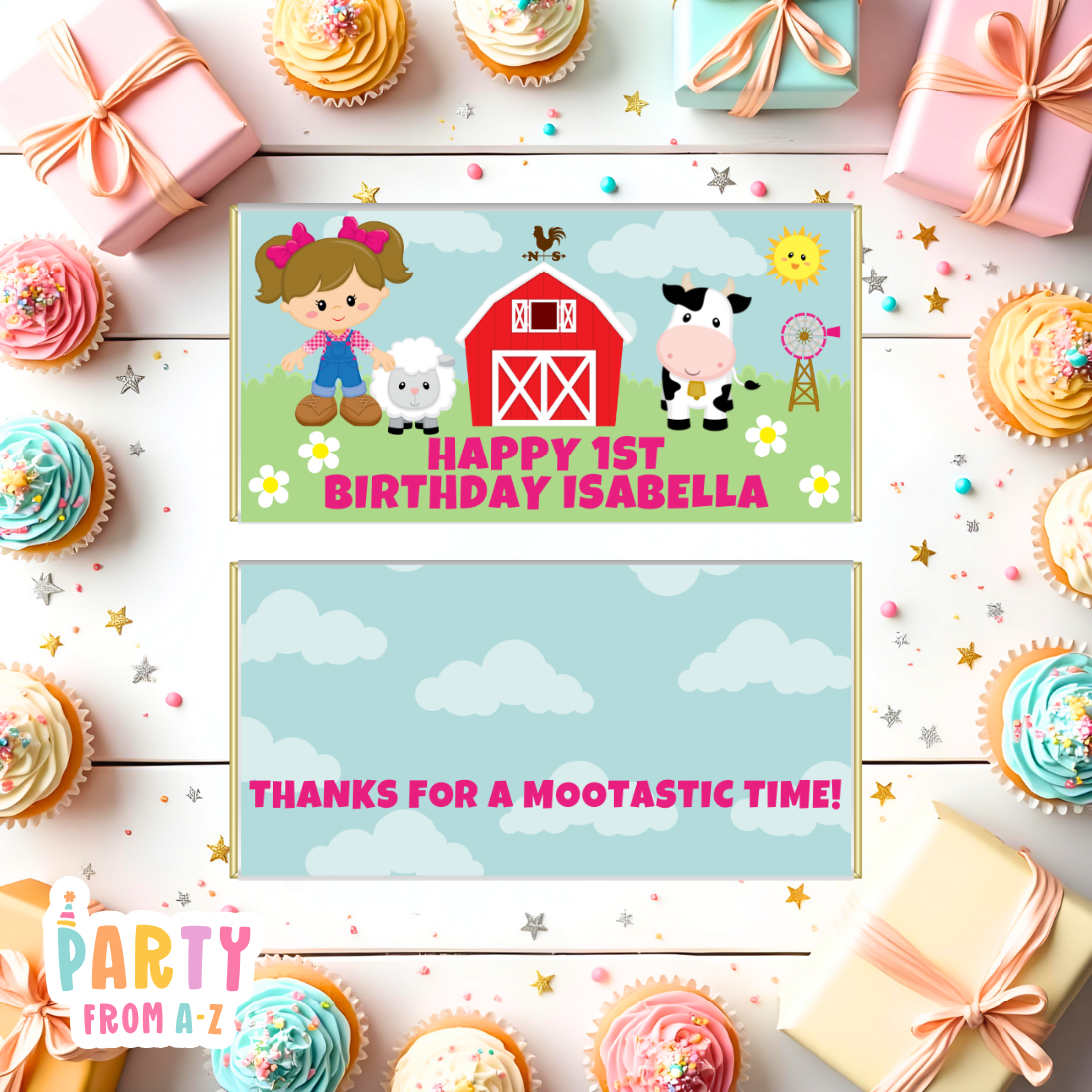 Personalised Kids Aldi Chocolate Bar Wrappers Printed or Edit in Canva Girly Themes