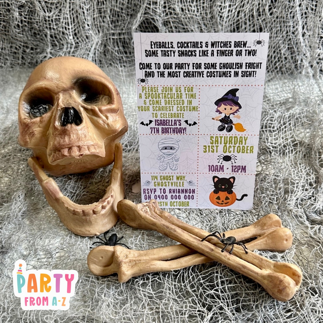 Personalised Halloween Birthday Invitation | Printed & Ready to use