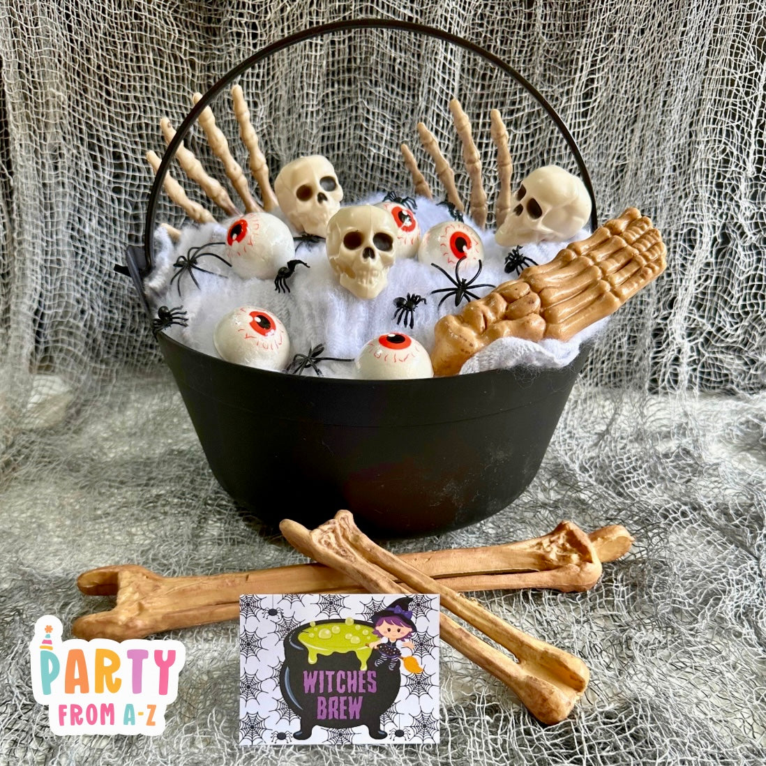 Personalised Kids Halloween Food Name Cards | Printed ready to use