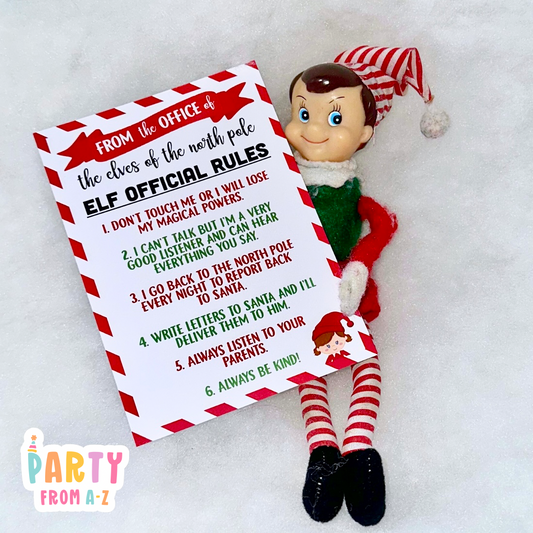 Christmas GIRL Elf Rule Cards Elf Prop Elf Antics
