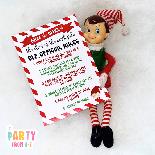Christmas BOY Elf Rule Cards Elf Prop Elf Antics