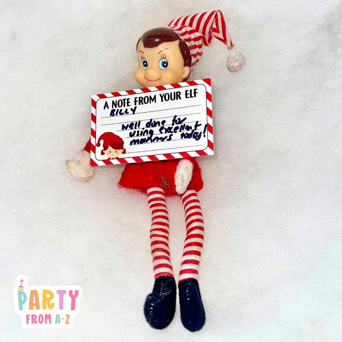 DIGITAL Christmas GIRL Elf Blank Notes Elf Prop Elf Antics PDF