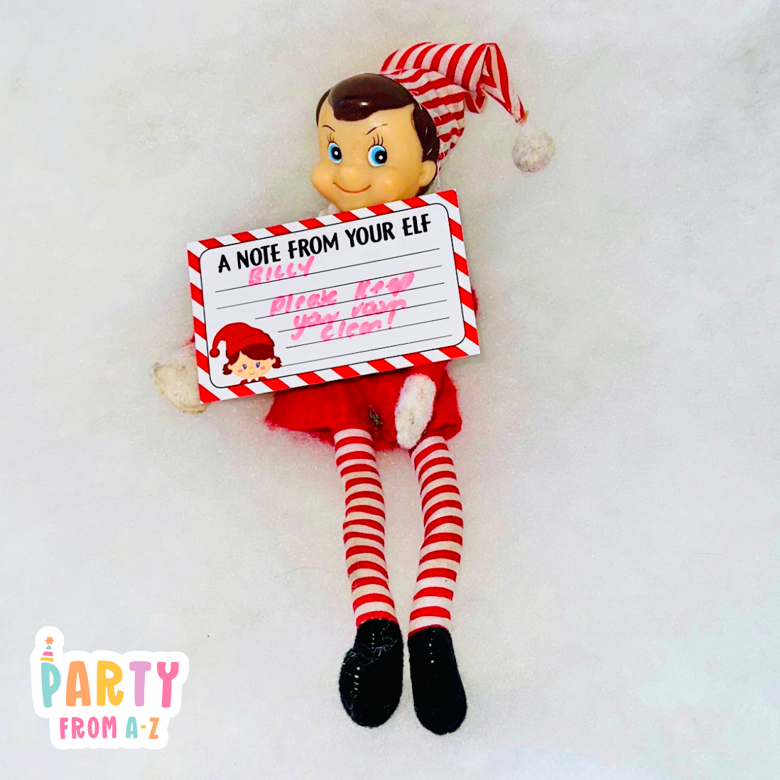 DIGITAL Christmas GIRL Elf Blank Notes Elf Prop Elf Antics PDF