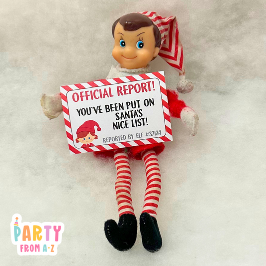 Christmas GIRL Elf Official Warnings/Report Cards Elf Prop Elf Antics