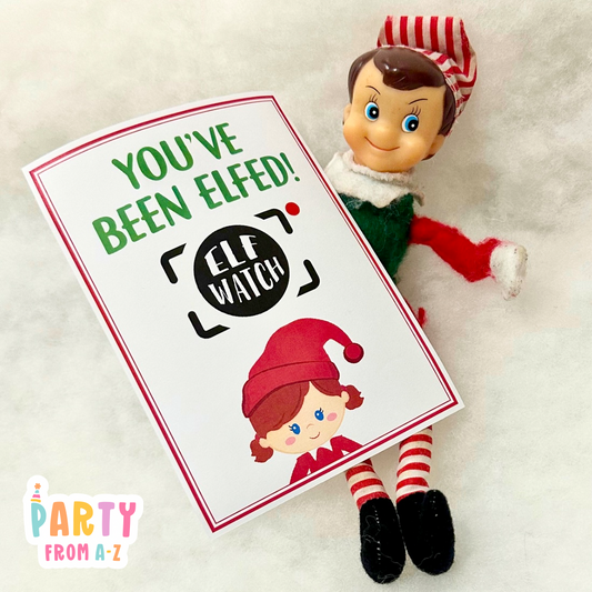 Christmas GIRL Elf 6 x Surveillance Cards Prop Elf Antics