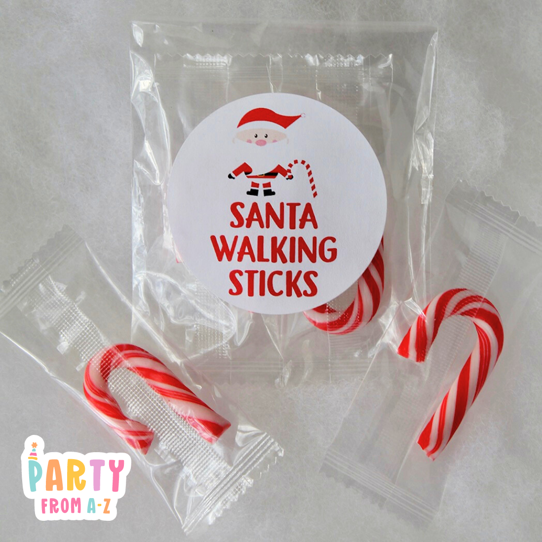 Christmas Santa Walking Sticks Class Gift with Bag and Sticker