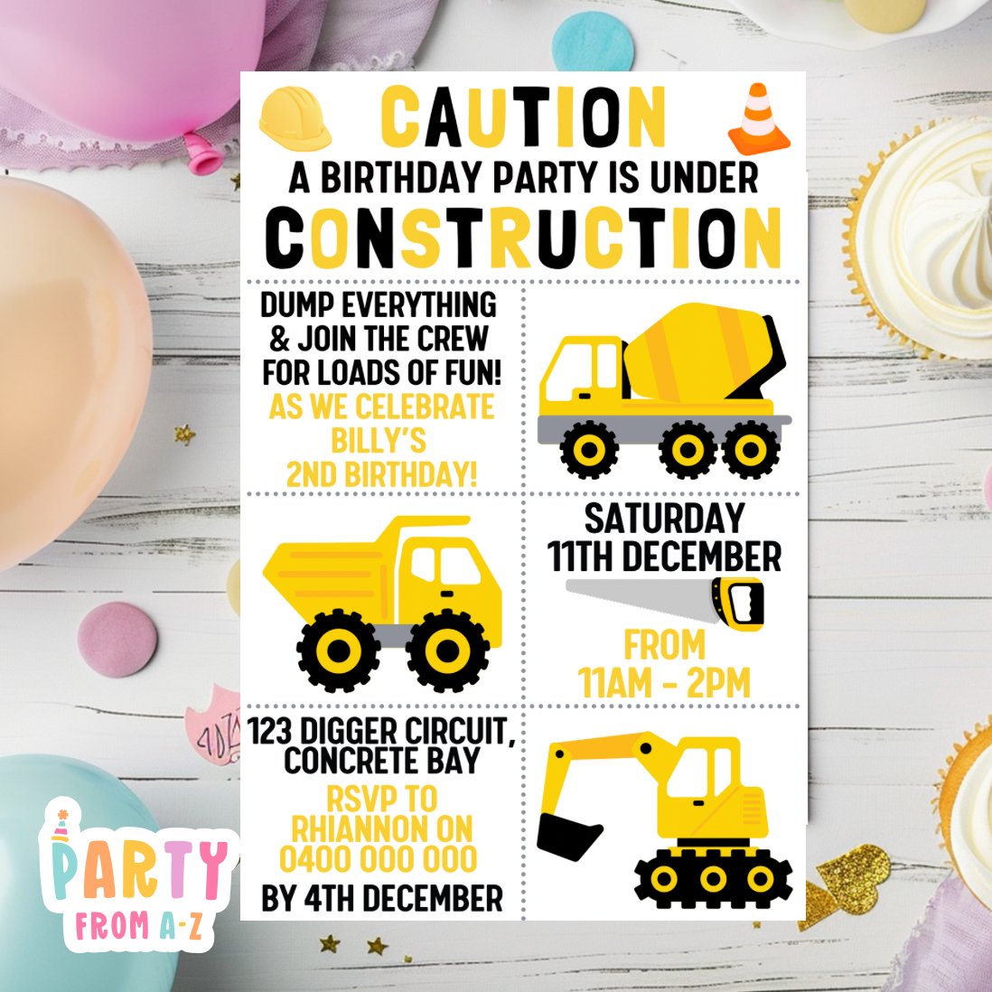 Kids Birthday Party Invites Boys Printed or Edit it Canva Boy Theme