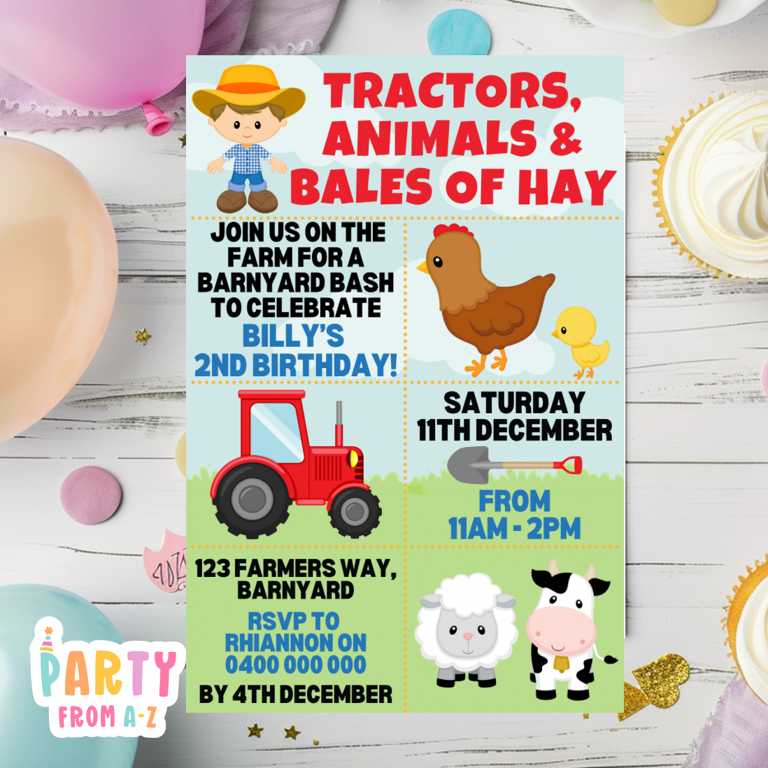 Kids Birthday Party Invites Boys Printed or Edit it Canva Boy Theme