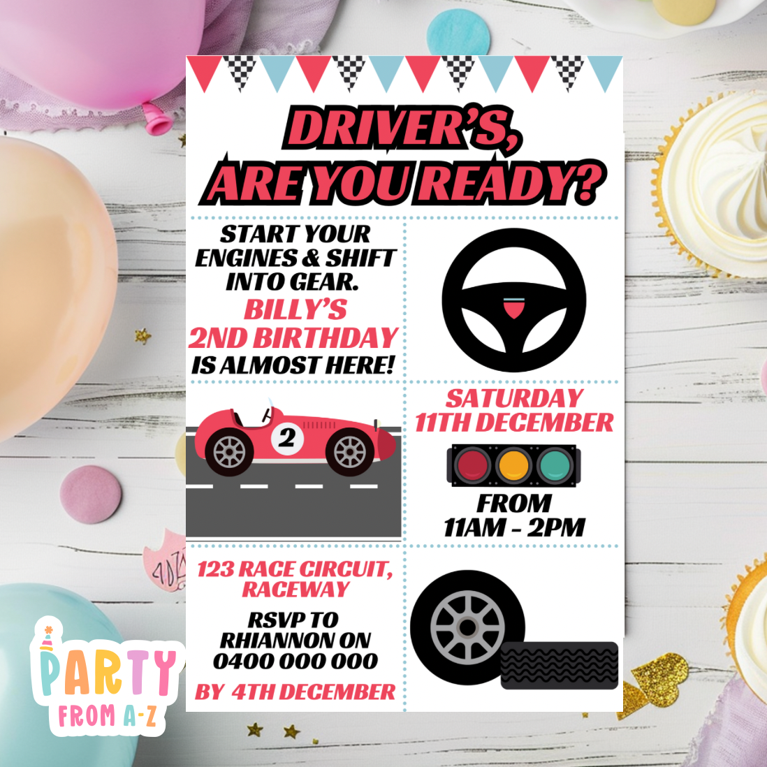 Kids Birthday Party Invites Boys Printed or Edit it Canva Boy Theme
