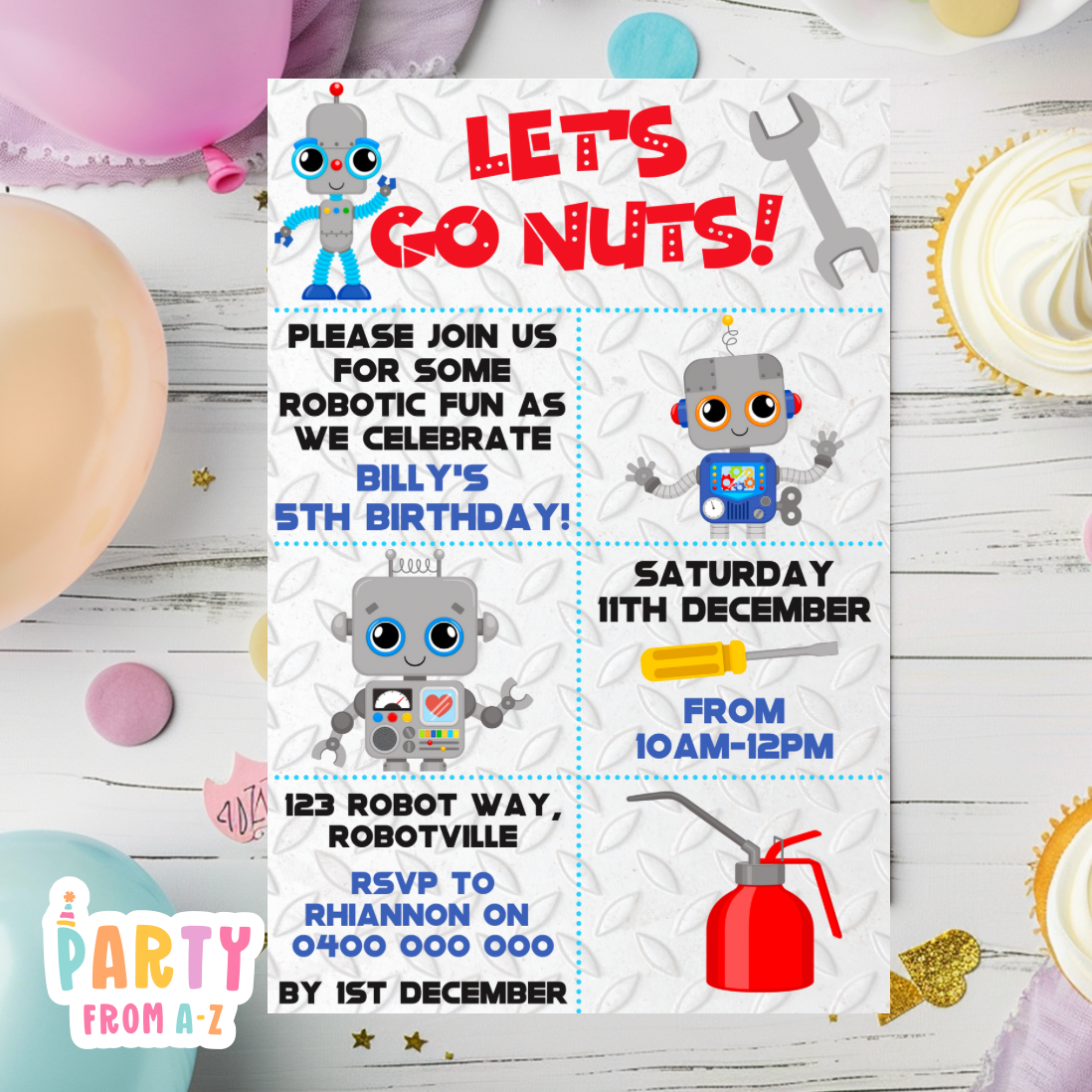 Kids Birthday Party Invites Boys Printed or Edit it Canva Boy Theme