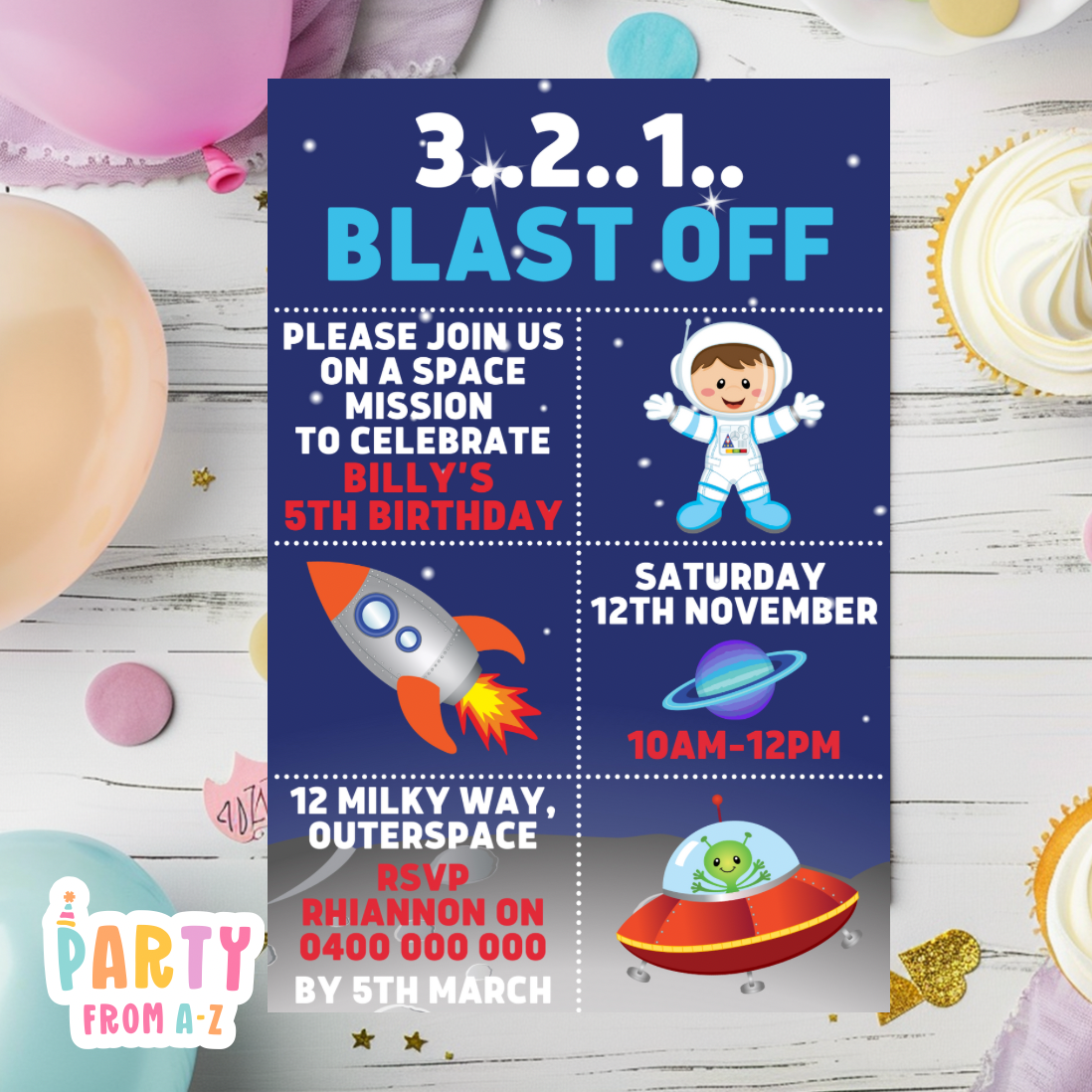 Kids Birthday Party Invites Boys Printed or Edit it Canva Boy Theme