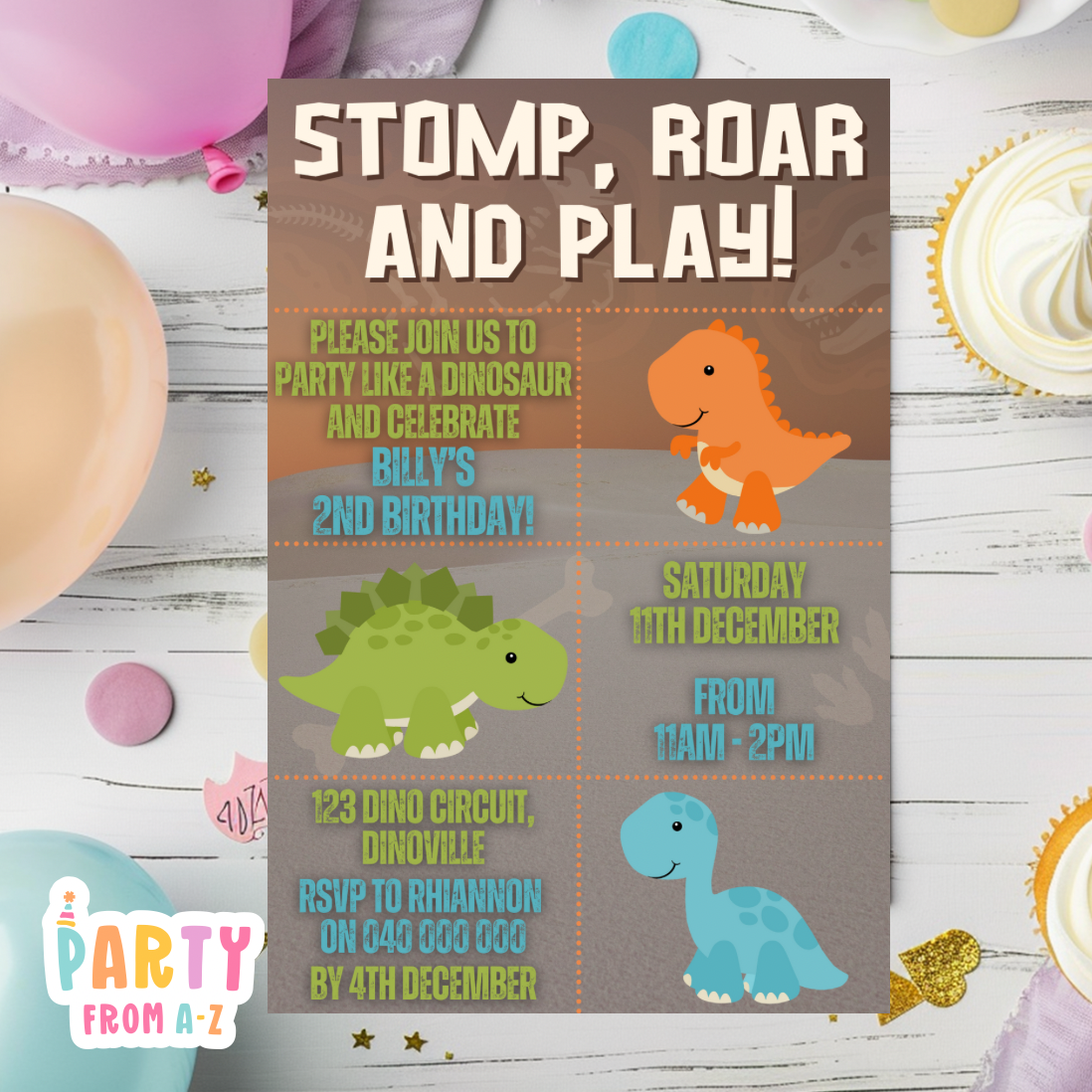 Kids Birthday Party Invites Boys Printed or Edit it Canva Boy Theme