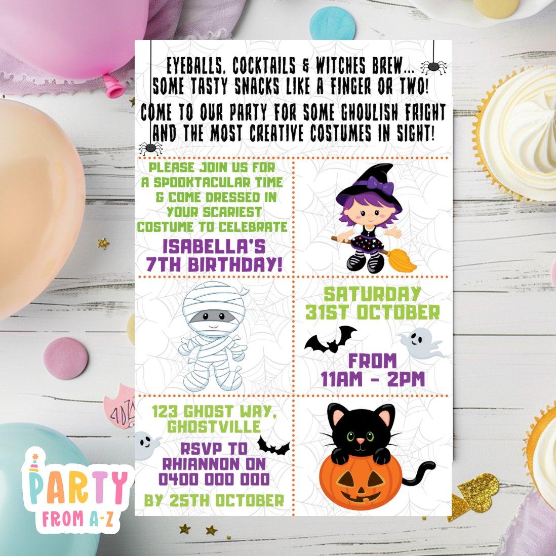 Kids Birthday Party Invites Boys Printed or Edit it Canva Girly Theme