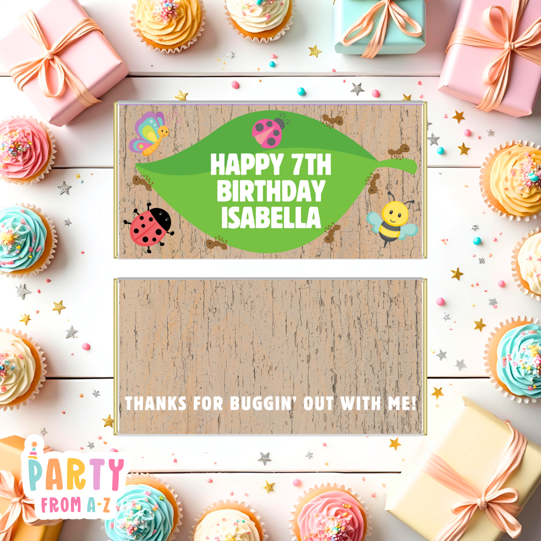 Personalised Kids Aldi Chocolate Bar Wrappers Printed or Edit in Canva Girly Themes