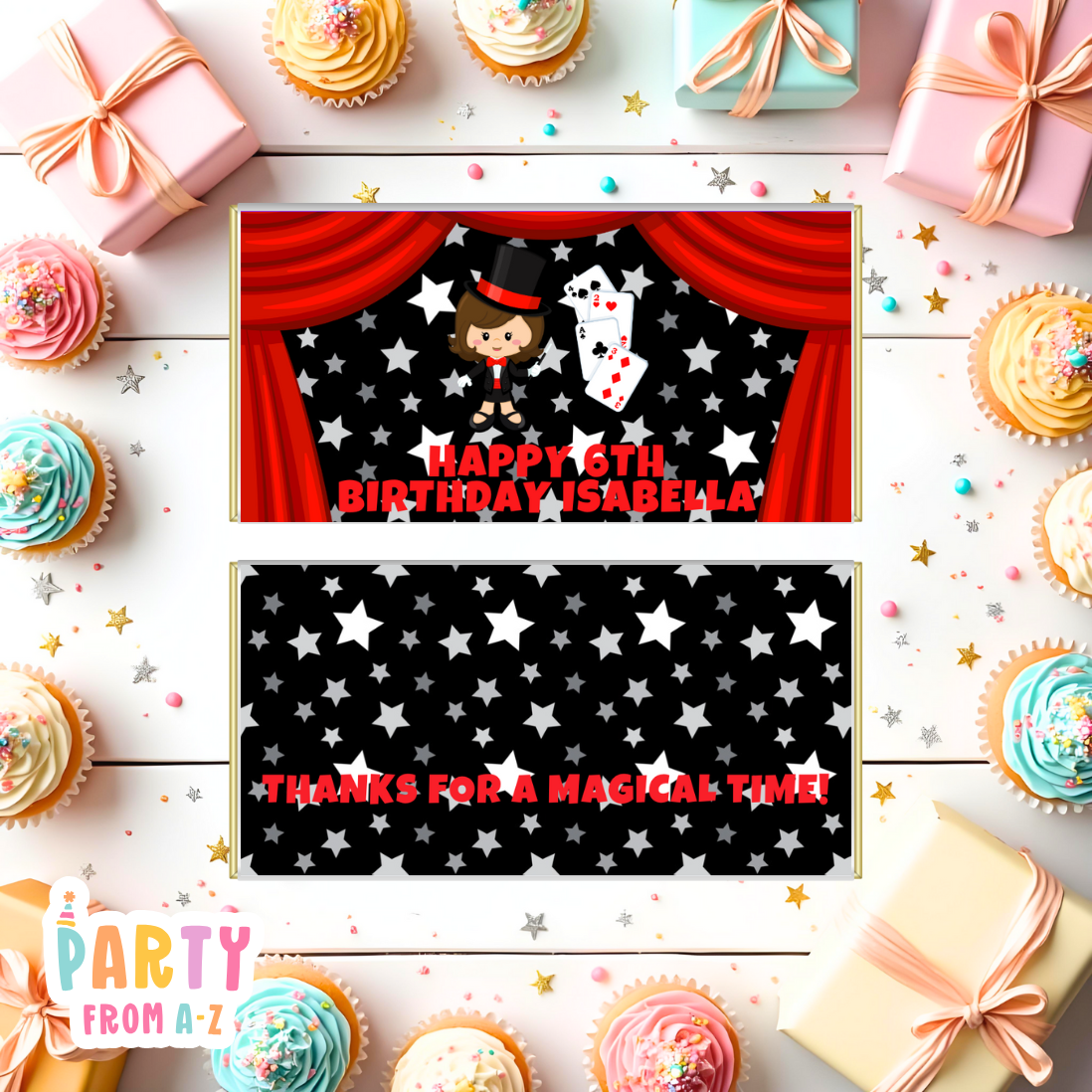 Personalised Kids Aldi Chocolate Bar Wrappers Printed or Edit in Canva Girly Themes