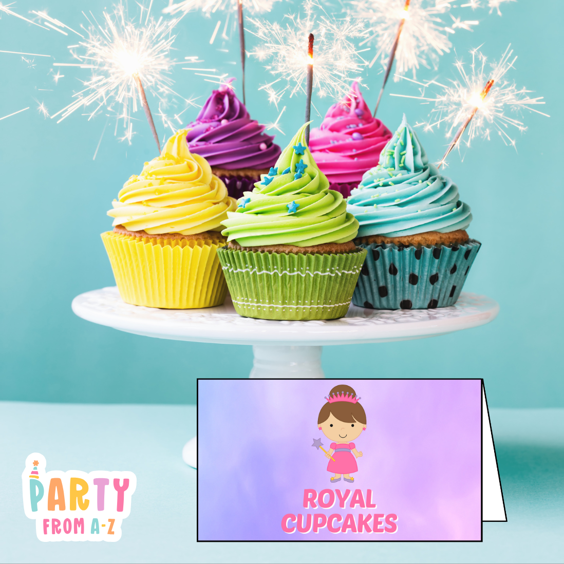 Personalised Kids Food/Name Place Cards Printed or Edit in Canva Girly Theme