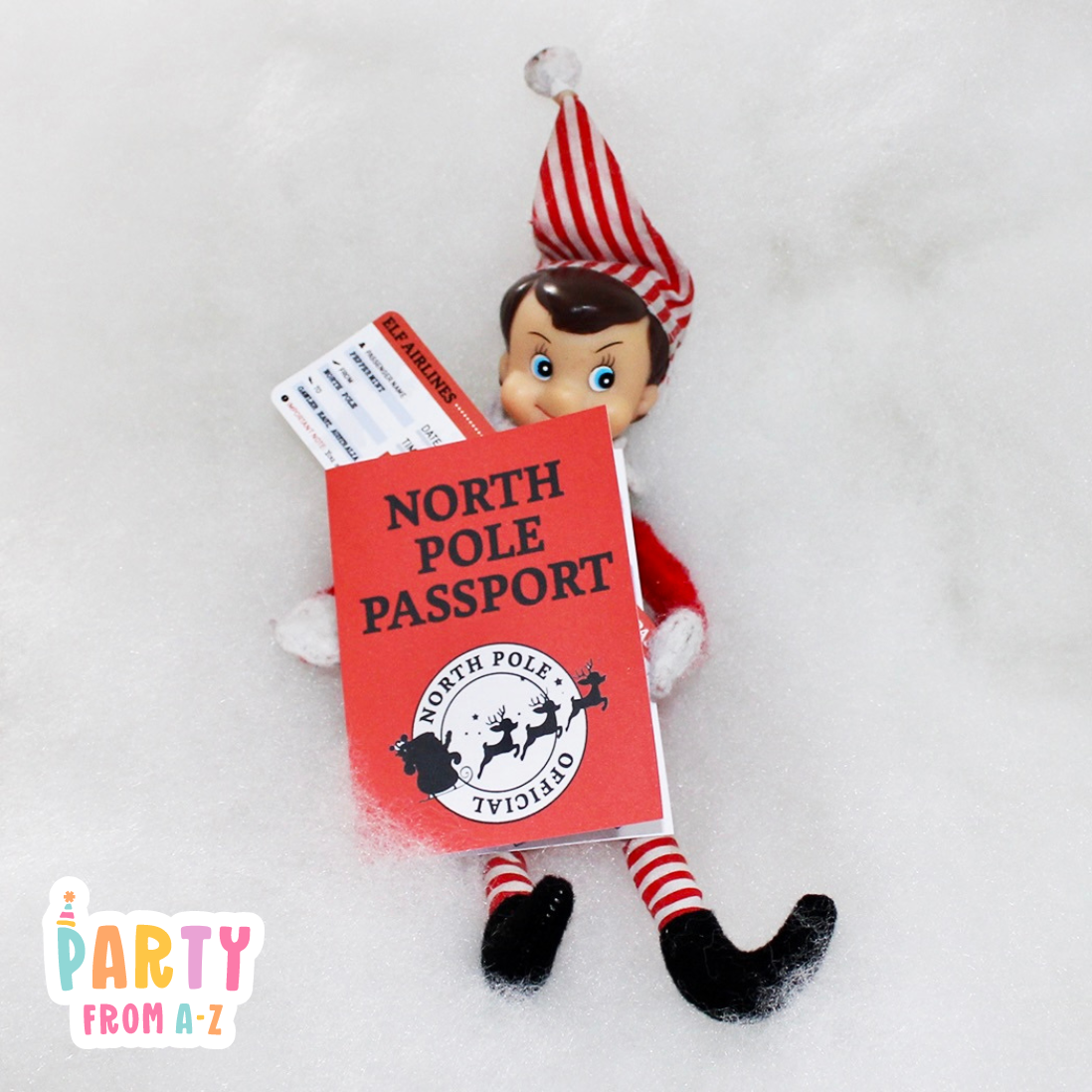 Christmas Elf Personalised Christmas Personalised Elf Passport & Boarding Pass Prop Elf Antics