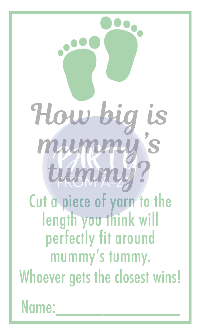 Baby Shower Mummy's Tummy Game - Various