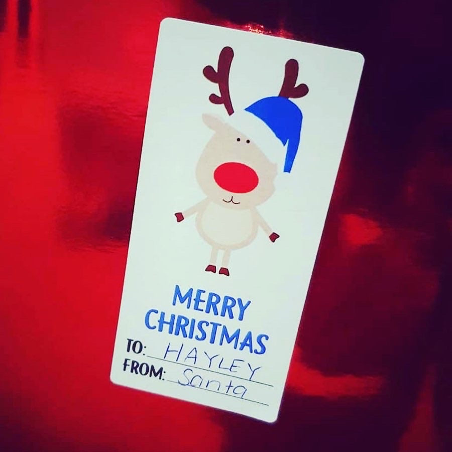12 Pack Adhesive Gift Tags Labels Reindeer