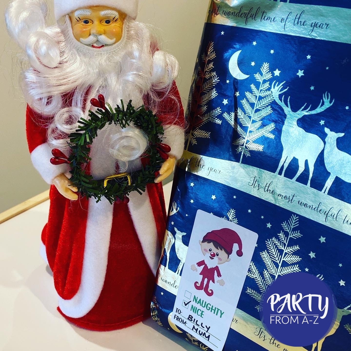 12 Pack Adhesive Gift Tags Labels Cheeky Elf Design 1