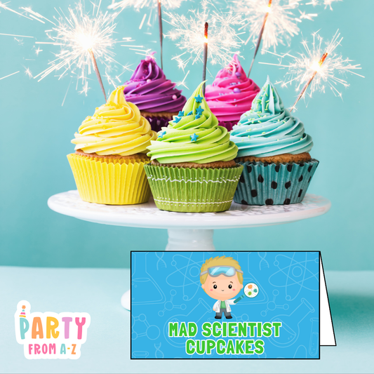 Personalised Birthday Party Candy & Lolly Food Cards | Party Decor SCIENCE BLONDE BOY PRINTED