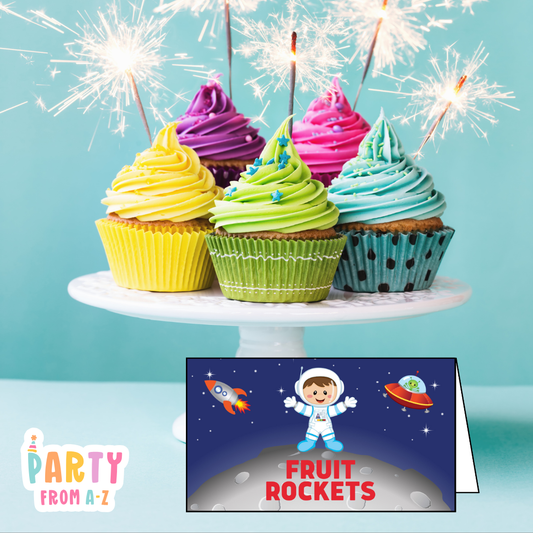 Personalised Birthday Party Candy & Lolly Food Cards | Party Decor SPACE BOY PRINTED