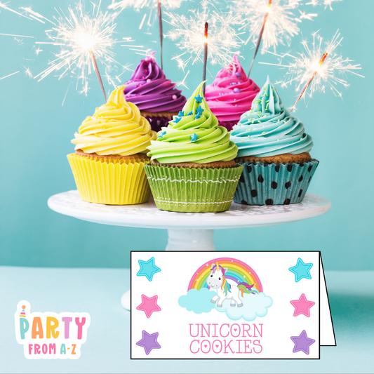 Personalised Birthday Party Candy & Lolly Food Cards | Party Decor UNICORN PASTE PRINTED