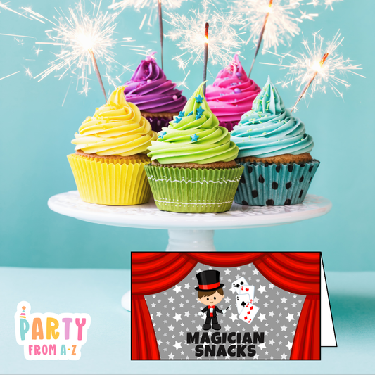 Personalised Birthday Party Candy & Lolly Food Cards | Party Decor MAGIC BOY PRINTED
