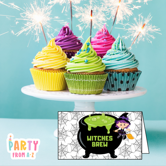 Personalised Birthday Party Candy & Lolly Food Cards | Party Decor HALLOWEEN WITCH PRINTED